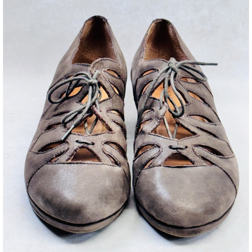 Kenneth Cole Gentle Soles NYE Wedge Lace Up Shoes Womens 8M Brown Leather Box - Picture 5 of 9